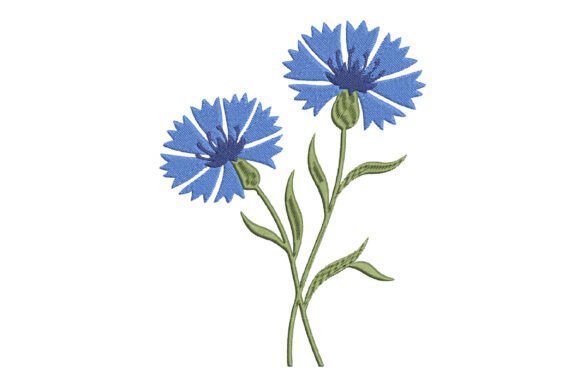 Blue Cornflower Embroidery Design Review for Small Business Branding