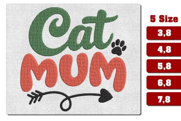 Cat Mum Retro Wavy Paw Embroidery File Review for Boutique Sweatshirt Design