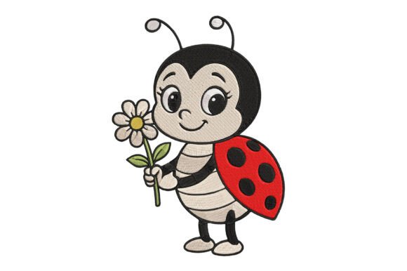 Cute Ladybug Embroidery Design with Flower Review