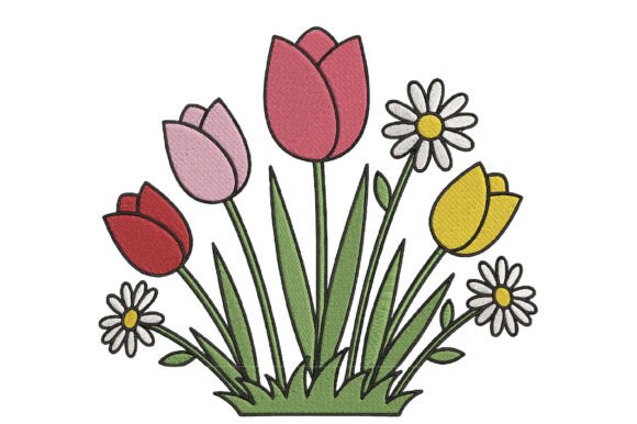 Tulip and Daisy Garden Embroidery: A Designer's Review